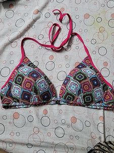 Colorful Geometric Pattern Bikini Top