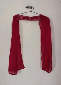 dark pink dress with dupatta set