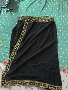 Black Velvet Palazzo Pants with Sequins