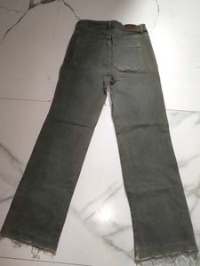 Olive Green Straight Jeans