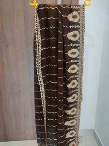 Brown Embroidered Dupatta