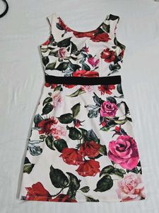 Chic Floral Print Sleeveless Dress bust 34/36