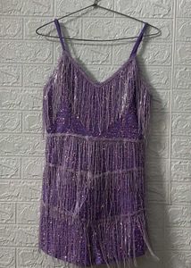 Sparkling Fringe Evening Gown