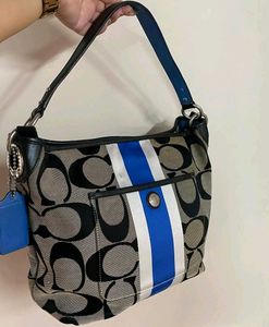 Y2K Coach Signature Striped Shoulder Bag