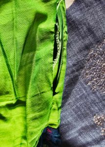 used only once Vibrant Green &amp; Blue Ethnic gown