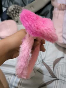 Fluffy Pink Bow Headband