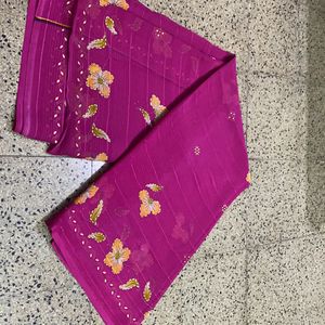 pink Color sareee without blouse( newfashion desig