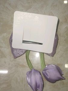 Cute Purple Bow with Flower Dangles