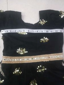 Black Sequined Kurta with Bell Sleeves