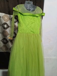 green beads gown