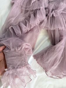 Tulle ruffle Top