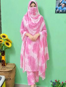 Pink & White Tie-Dye Dupatta of 1