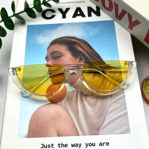 Yellow Half-Frame Sunglasses