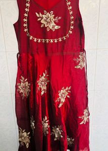 Elegant Maroon Embroidered Kurta Set