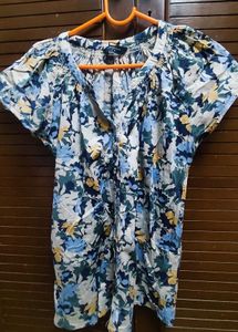 Floral Print Button-Up Blouse