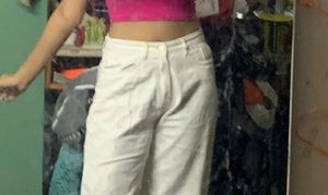 White Wide-Leg Jeans