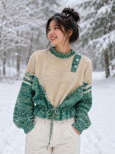 Unique Two-Tone Knit Sweater