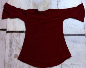 Maroon  embellished Women top