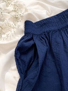 Navy Textured Palazzos