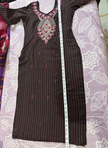 Embroided Brown Woolen Suit