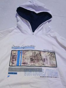 Men's White Graphic Hoodie
