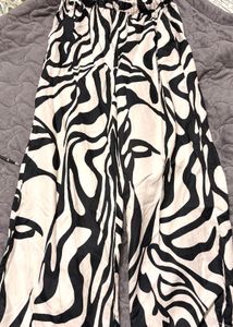 Stylish Zebra Print Wide Leg Pants