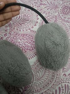 Gray Fuzzy Earmuffs