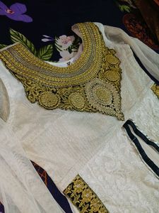 White Party Wear Suit & Purple Set Free