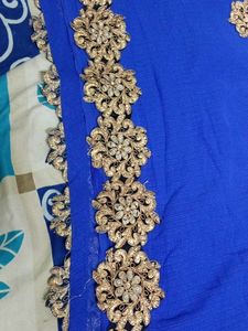 Royal Blue Embellished Saree
