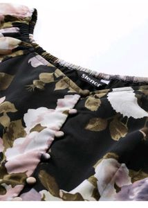 Floral Print Sheer Puff Sleeve Blouse