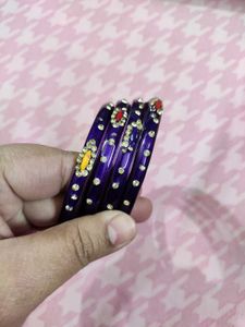 Set Of 4 New Purple Bangles