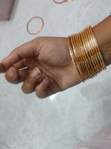 Golden and orange shade Bangles