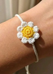 Handmade Crochet Sunflower Bracelets