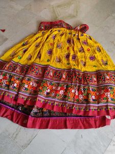 Vibrant Yellow Embroidered Lehenga Skirt