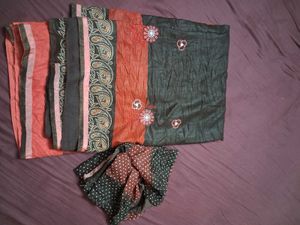 Embroidered Saree with Paisley Border