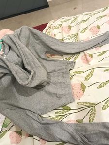 H&amp;M Cropped Grey Hoodie