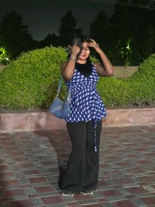 Blue Printed Spaghetti Top
