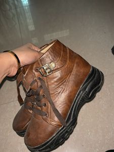 Brown Leather Casual Boots