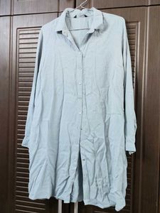 Light Blue Oversized Button-Down Shirt