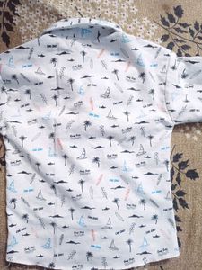Summer Beach Print Shirt and Shorts Set