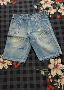 Men's Distressed Blue Denim Shorts