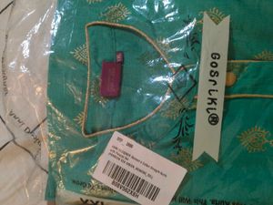 Green Kurta with Gold Print