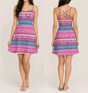 Boho Print Fit & Flare Dress