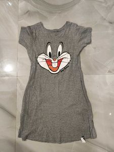 Grey Bugs Bunny T-Shirt Dress
