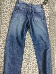 SHEIN Women's Mid High Waist Straight Leg Jeans