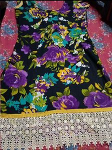 3 Ladies Kurtas - Orange, Floral, Yellow/Blue