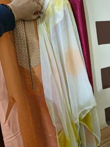 Elegant Dupatta with Kurti - Yellow Toned