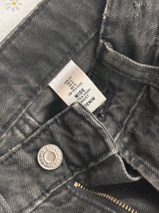 h&amp;m wide ultra high waist black denim