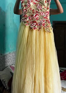 Beautiful Yellow Embroidered Gown