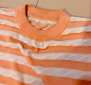 Striped Knit Cropped Top